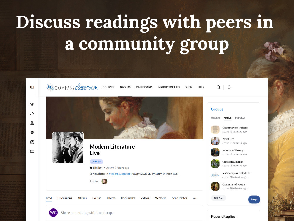 Discuss readings with peers in a community group