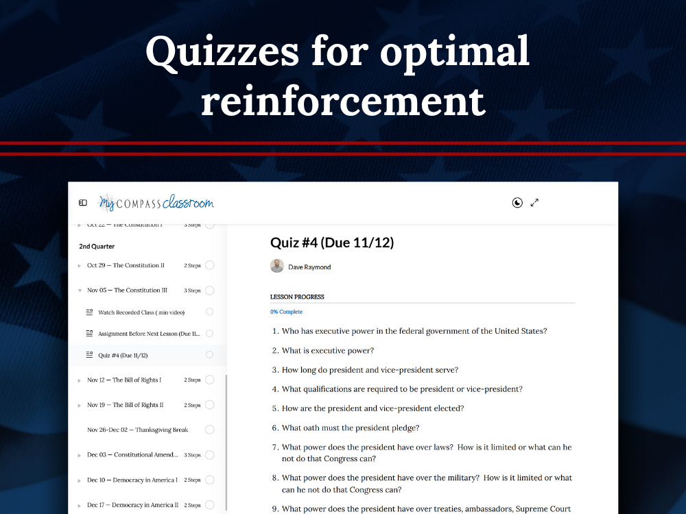 Quizzes for optimal reinforcement