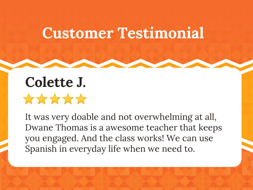 Customer testimonial from Colette J.