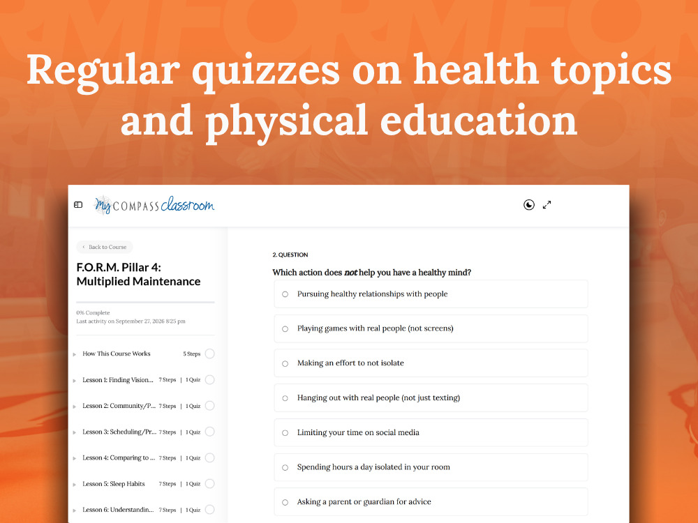 Regular quizzes on health topics and physical education