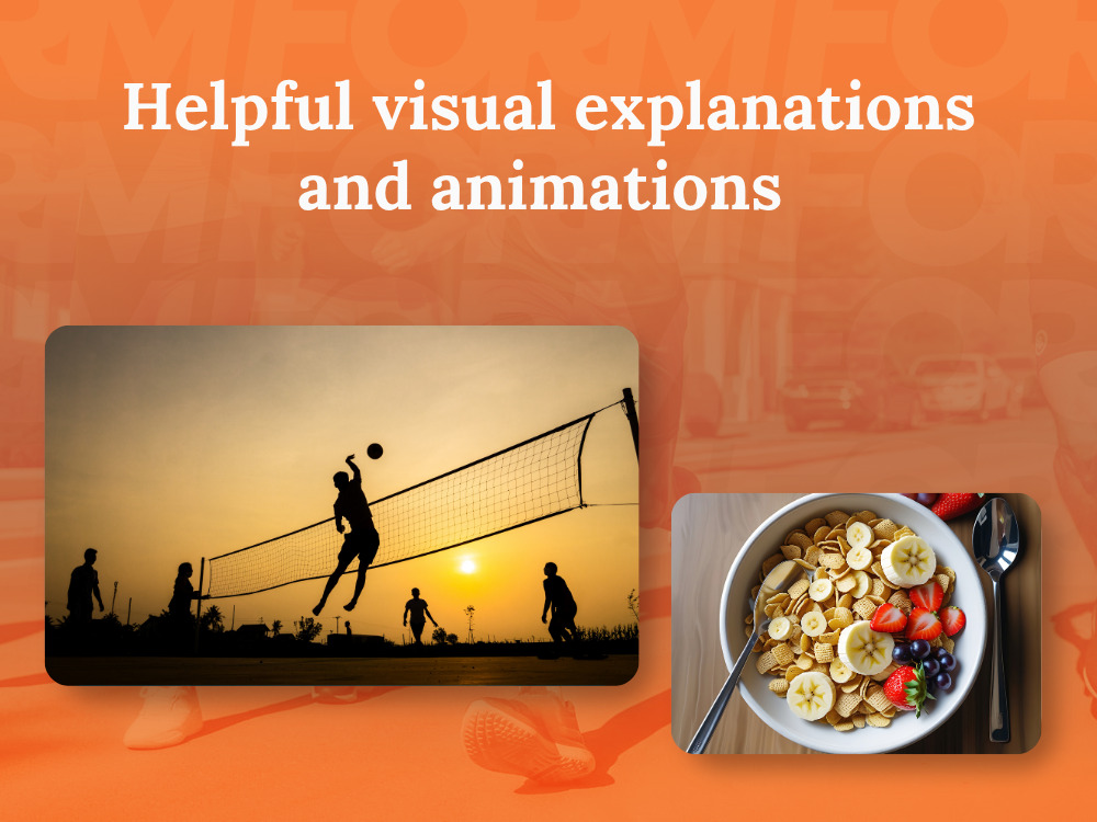 Helpful visual explanations and animations