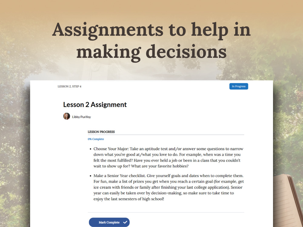 Assignments to help in making decisions